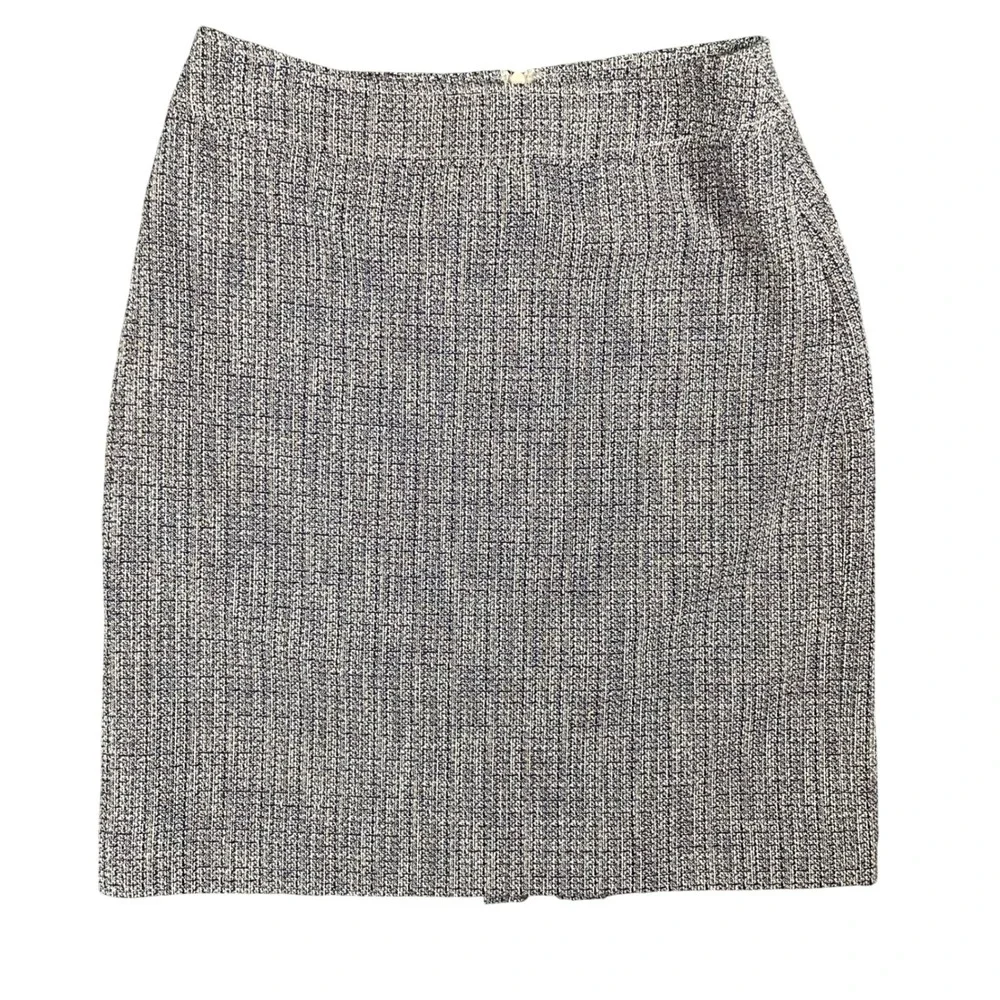 Tahari Arthur S Levine Tweed Pencil Skirt Size 6P Petite Gray Purple Career